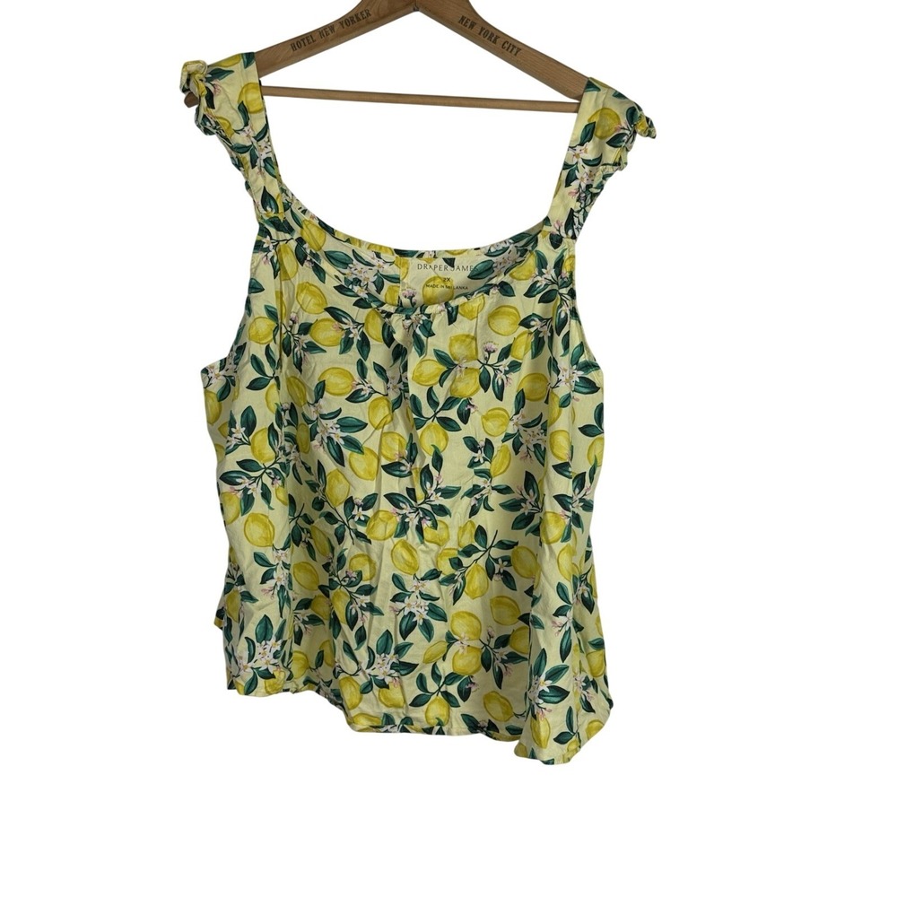 2pc Draper James Yellow Lemon Print Tank And short Pj Set 2X